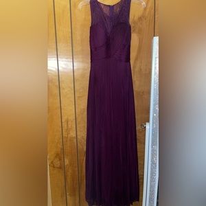 Plum Bridesmaid Wedding Dress. Size extra small comes with shoulder sash.